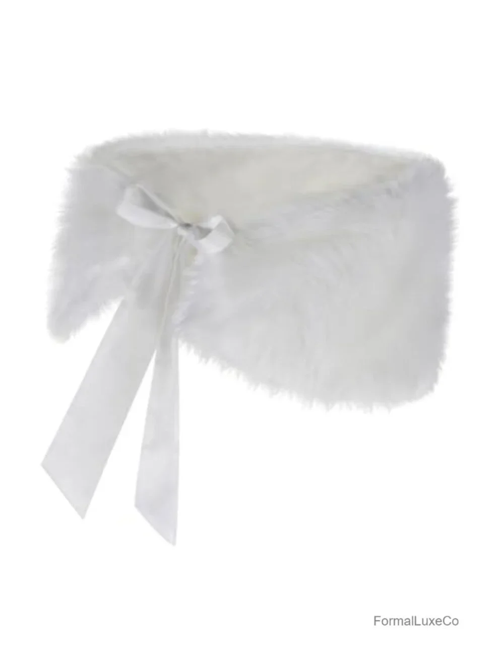 Faux Fur Bridal Shawl Wrap Satin Lined Wedding Scarf Stole